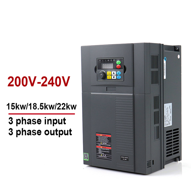 Değişken Frekans Sürücüsü VFD Inverter & Dönüştürücü 220V 15kW 18.5kW 22kW Giriş 3 Fazlar Çıktı 3 aşamaları