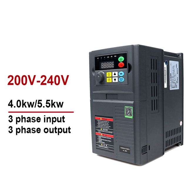Değişken Frekans Sürücüsü VFD Inverter & Dönüştürücü 220V 4.0kW 5.5kW Giriş Üç aşamayı çıkarmak için bir fazı bir faz