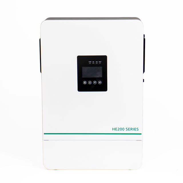Grade de inversor solar híbrido INVERIDADE INICIADO HE200-6500 ÚNICO FASE 48VDC 240VAC 5.5kW branco